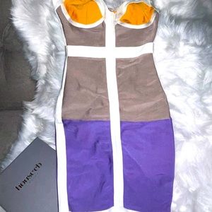 House of CB multi-color bandage dress